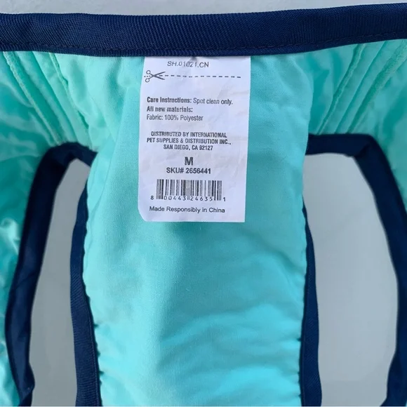 Aqua and Navy Blue Dog Cooling Vest ~ Size Medium - Picture 4 of 6